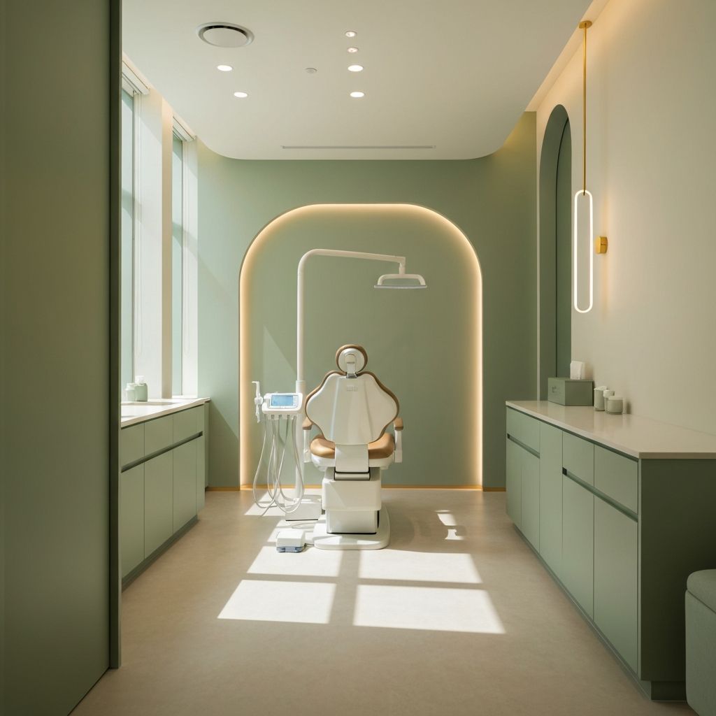 Modern, welcoming dental clinic interior with spa-like atmosphere